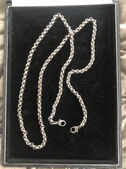 English Sterling Silver Mens Chain Necklace Vintage