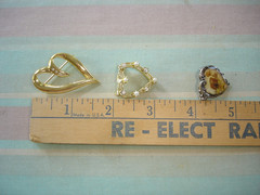 Vintage LOT of 6 HEART & ANGEL Pin Brooches-4 Heart, 2 Angels-Pearls Rhinestones