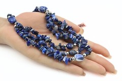 HSN TV Lapis Lazuli Triple Strand NOS w/ Tags JTV Necklace