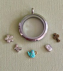Origami Owl Locket & Charms – No Chain Includes 13 Charms/Crystals Total NK498