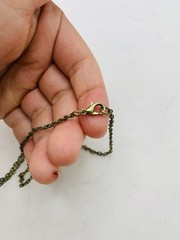 Vintage Bronze Tone Lovebird in Gilded Cage Dove Heart Lock Key 18 in Necklace
