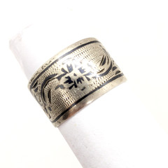Vintage RING KUBACHI Silver⭐️916 stamp Star ussr with Blackening-size: 6.5US #13