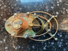 Vintage George McCann?Brutalist Pendant/Brooch Pin Copper Brass Substantial