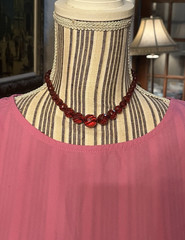 Vintage, Art Deco, Cherry Amber, Faceted Bakelite 15″ Necklace-Simi Tested