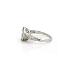 Octagon Wedding Vintage Art Deco Ring 14K White Gold Over 2 Ct Simulated Diamond