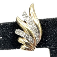 PANETTA vintage earrings – gold-tone rhinestone clip-ons – angel wings feathers