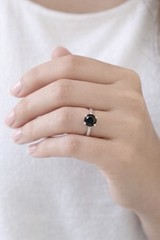 Sterling Silver 925 1.77ct Natural Irradiated Black Diamond Engagement Ring 6