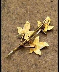 Van Dell 1/20 12k Gold Filled 3 Leaf Autumn Fall Spray Pin