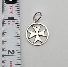 Vintage Sterling Silver Christian Iron Cross Circle Charm Pendant – 1.6g