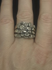 Vintage Unisex Sterling Silver 925 BRUTALIST Freeform Nugget 11.25 Ring 9.82g