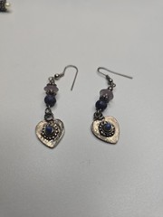 antique-style sterling silver heart Dangle earrings Women’s Jewelery
