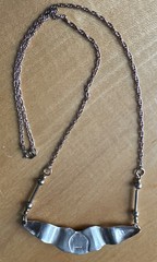 Vintage Antique Silver 925 Lapis Necklace with Inset Stone 20 Inches