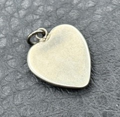Morpho Heart Shaped Tropical Sunset Pendant Palm Tree Charm Vintage Silver Tone