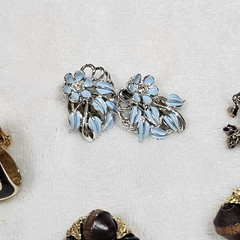 Vintage Earring Lot, 14 Pairs, 50s-80s, Floral. Cottagecore