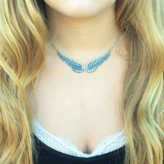 Vintage Angel Wing Choker Feather Pendant Necklace Aesthetic Gothic Jewelry Gift