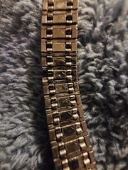 ART DECO DIAMONBAR STERLING SILVER BLUE & CLEAR RHINESTONE BRACELET VTG.Read Des