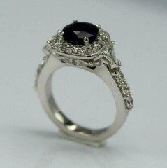 2Ct Round Cut Sapphire Lab Created Diamond Engagement & Wedding 925 Silver Ring