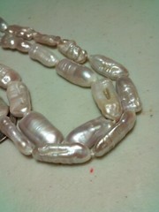 Vintage Natural Lavender Pearl Strand 32 In 33 Pearls White Gold Plated Clasp E1