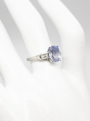 Antique 1920s $8000 2.30ct NO HEAT Certified Blue Sapphire Diamond Platinum Ring