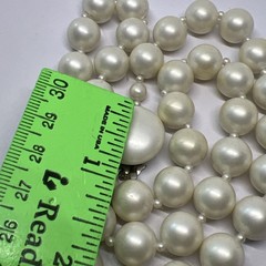 Vintage Signed Japan 12mm Faux Pearl Bead 22” Necklace (8338)