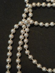 Vintage Crown Trifari Silver Cut Metal bead Necklace