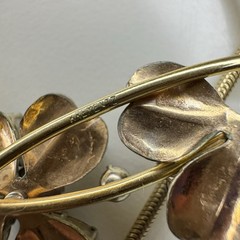 Vintage Krementz Blue Floral Necklace Earrings, 14k Rolled Gold