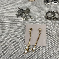 Vintage Earring Lot Clip Ons Pierced Dangle Hoops Moons Flowers 15 Pair