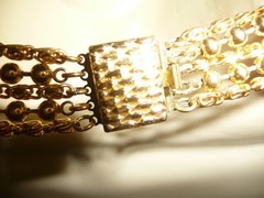 LAYERED 5 STRANDS MIX GOLD TONE CHAINS & BALL BEAD CHAIN NECKLACE #23/2