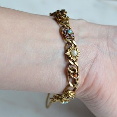 Vintage Signed Goldette N.Y. Victorian Revival Slide Bracelet