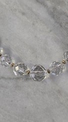 Antique Art Deco 1920s Cut Crystal Faceted Beaded Necklace 19 1/2″
