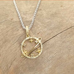 11 ct 1Pc Pave Diamond round Pendant- 925 Sterling Silver -21mmx24mm d9