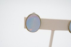 Vintage Clip On Earrings Silver Tone Moonglow