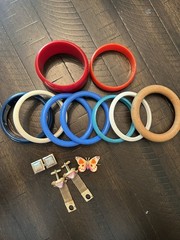 Vintage Costume Jewelry Lot Bracelets Cufflinks Enamel Butterfly Barrett & More