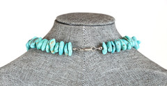 Vintage Turquoise Nugget 16″ Necklace Choker Sterling Silver 51.49 g Southwest