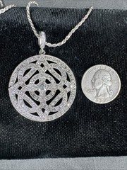 ✨Italy Sterling Silver 925 Large Modern Celtic Knot Pendant 20”Necklace✨