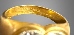 Vintage Uncas Mfg. Co. 1/20 12k GF Sparkling CZ Mens Ring Sz 11 Really Nice!