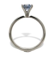 Platinum 1.03 Carat Ceylon Blue Genuine Natural Sapphire Solitaire Ring (#J7319)