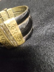 Vintage India bangle 100% genuine horn bone brass stone bracelet Made In India
