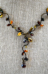 Vintage Necklace Festoon Style Necklace Beautiful Multicolored Rhinestones