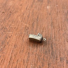 Vintage 925 Sterling Silver Baby Wicker Bassinet Moses Pendant Bracelet Charm