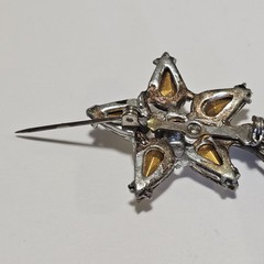 Lot Of 3 VTG Rhinestone Brooches 2 To 2.5 Inches Prong Settings Unsigned