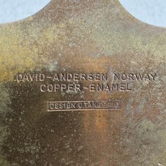 Vintage 1960’S MCM Copper & Enamel Pendant David Andersen Norway By U.Tangerud