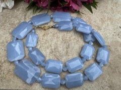 Vintage Signed KJL Kenneth Jay Lane Blue Beaded Statement 29in Long Necklace