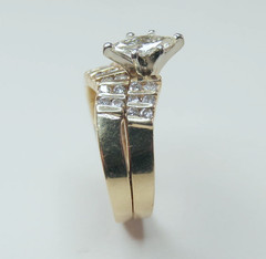 Vintage 14k Yellow Gold 23 Stone Diamond .62ctw Wedding Set Lady’s Ring Size 5