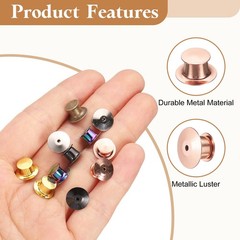 40Pcs Metal Locking Pin Backs, Pin Keepers Locking Clasp, Rose Gold