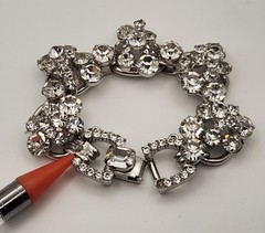 Verified Juliana D&E Ref 5757 Rhinestone Bracelet 5 Link Crystal Vintage 7″ READ