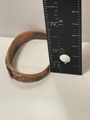 Vtg Bell Trading Post Solid Copper & Turquoise Corinthian Cuff Bracelet Made USA