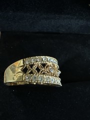 Vintage 14k HGE Lind Yellow Gold Ring CZ Size 11.25