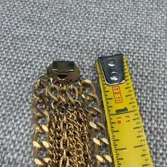 Vintage Bracelet Gold Tone Multi Chain Textured Disc Box Closure Size 7.5 Classy