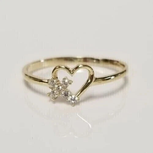 Art Deco Style Heart Cut Lab Created Diamond 14k Yellow Gold FN Engagement Ring